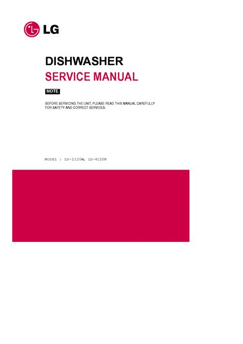 Lg Ld 2120w Ld 4120m Dishwasher Service Manual