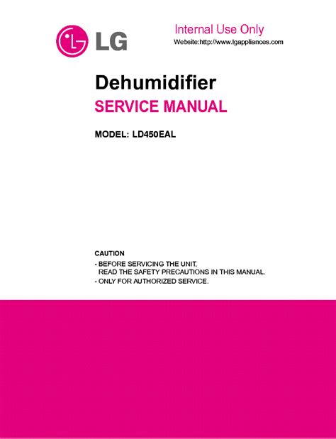 Lg Ld450eal Dehumidifier Service Manual Download