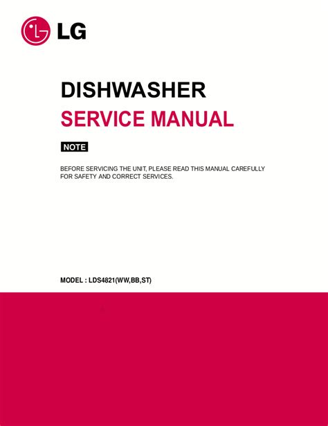 Lg Lds4821 Dishwasher Service Manual