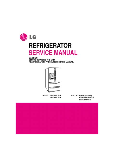 Lg Lmx21981st Lmx25981 Refrigerator Service Manual