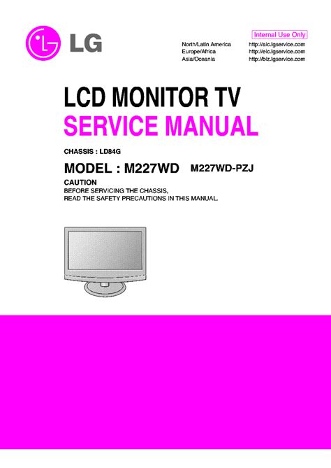 Lg M227wd M227wd Pzj Lcd Monitor Tv Service Manual