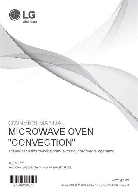 Lg Microwave Intellowave User Manual