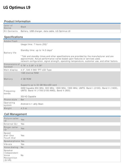 Lg Optimus L9 Ms769 Service Manual And Repair Guide