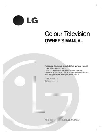 Lg Rt 39nz43rb Rp Projection Tv Service Manual