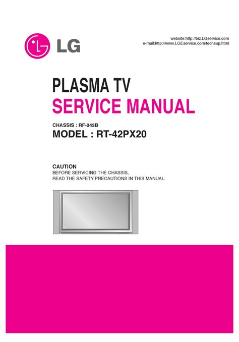 Lg Rt 42px20 Plasma Tv Service Manual Download