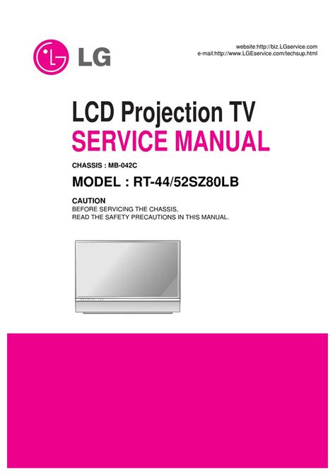 Lg Rt 44 52sz80lb Projection Tv Service Manual