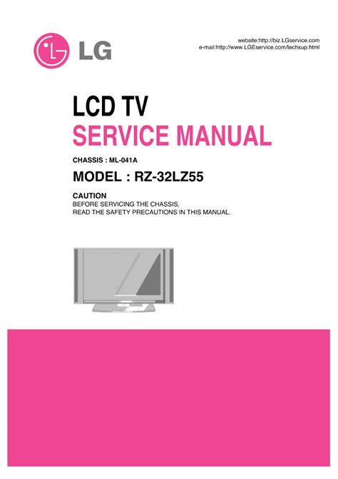 Lg Rz 32lz55 Service Manual Repair Guide