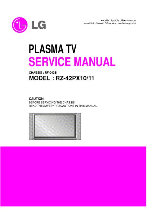 Lg Rz 42px10 11 Plasma Tv Service Manual Download