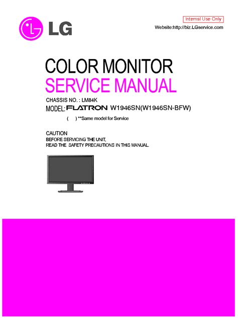 Lg W1946sn Monitor Service Manual