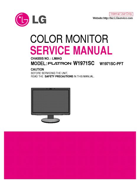 Lg W1971sc W1971sc Pft Monitor Service Manual Download