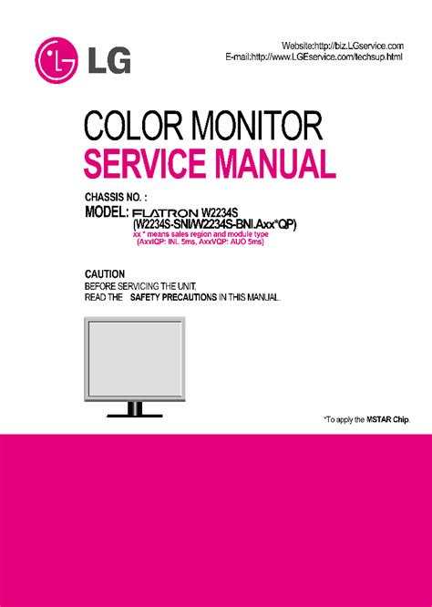 Lg W2234s Monitor Service Manual Download