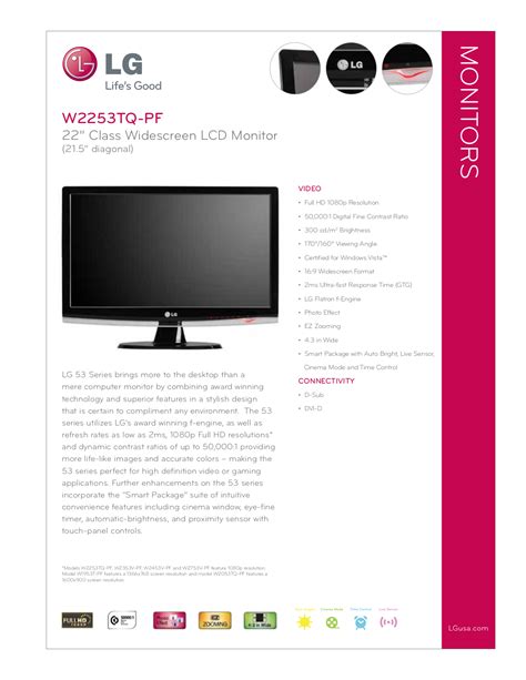 Lg W2253tq Monitor Service Manual Download