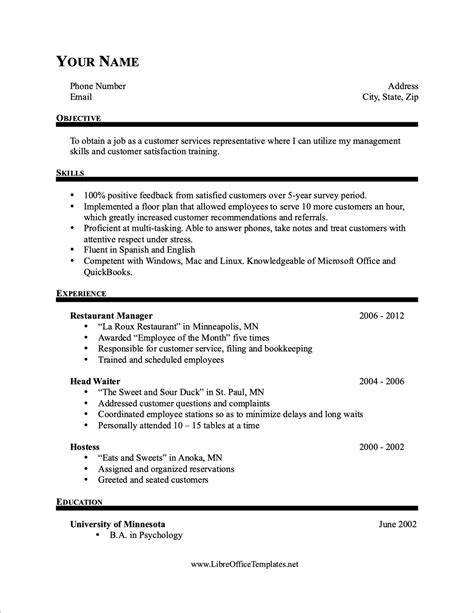 Libre Resume Templates