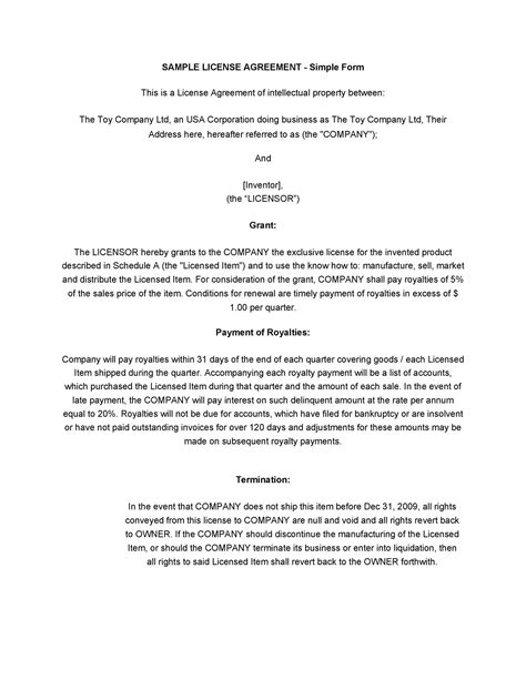 Licence Contract Template