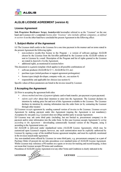 Licensing Agreement Template