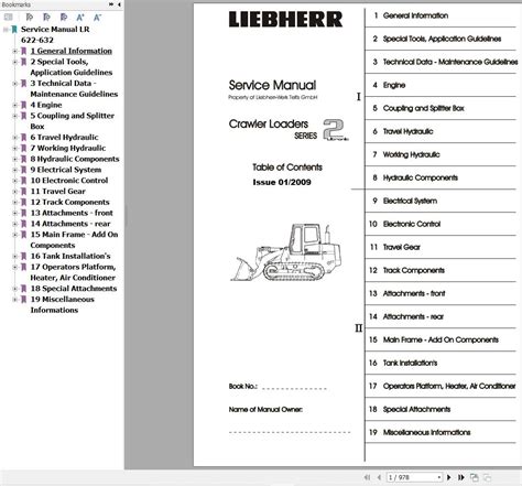 Liebherr Lr 622 632 Crawler Loaders Service Manual