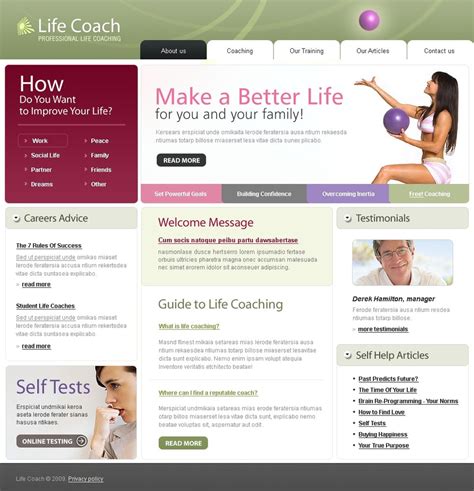 Life Coach Website Templates