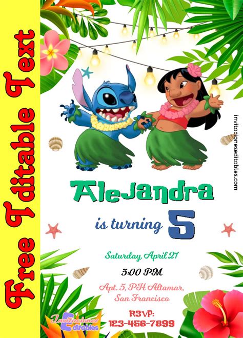 Lilo And Stitch Invitation Template Free