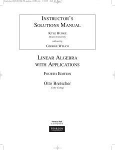 Linear Algebra Otto Bretscher Solution Manual