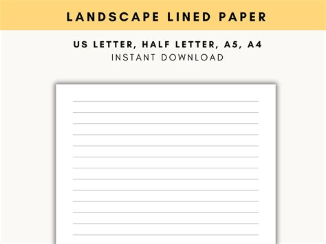 Lined Paper Printable Landscape