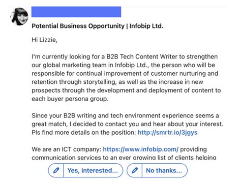 Linkedin Recruiter Message Template