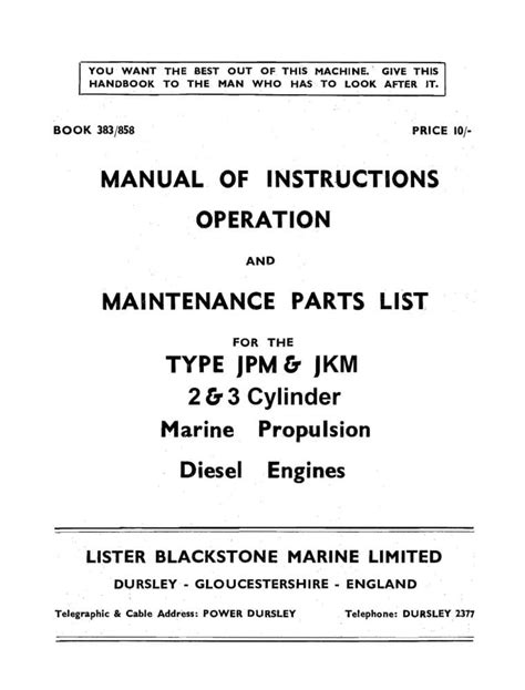 Lister Jpm Jkm 2 3 Cylinder Marine Diesel Engine Full Service Repair Manual