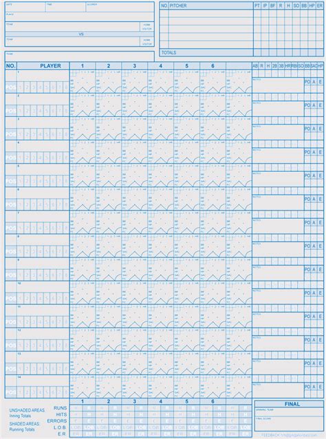 Little League Score Sheet Printable