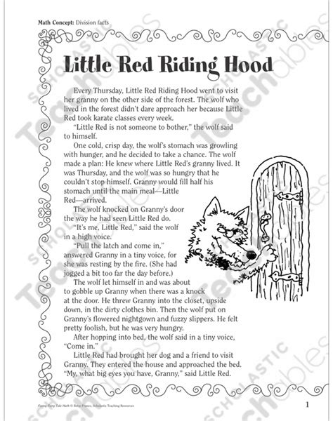 Little Red Riding Hood Short Story Printable