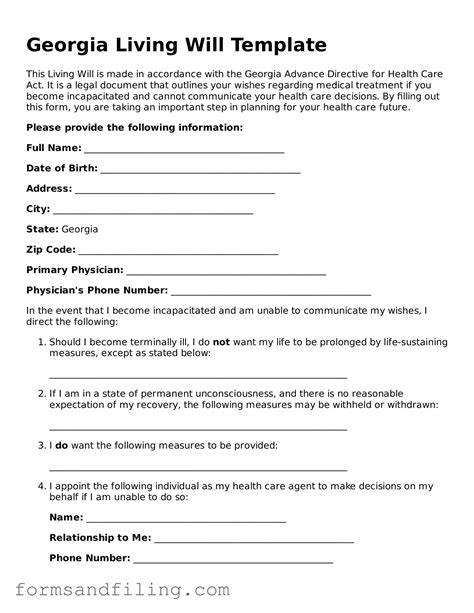 Living Will Template Georgia