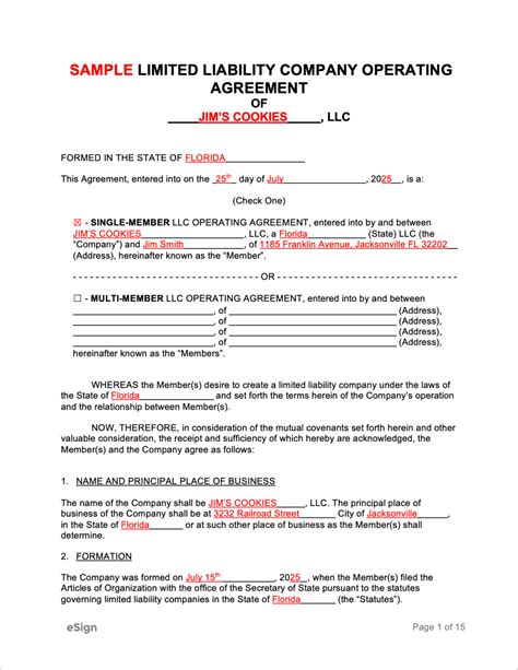 Llc Operating Agreement Utah Template