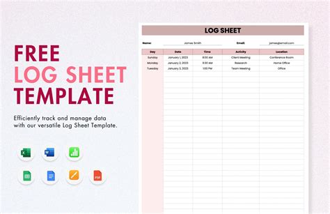 Log In Sheet Template