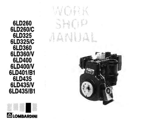 Lombardini 6ld Series All Models Engine Service Repair Workshop Manual Download