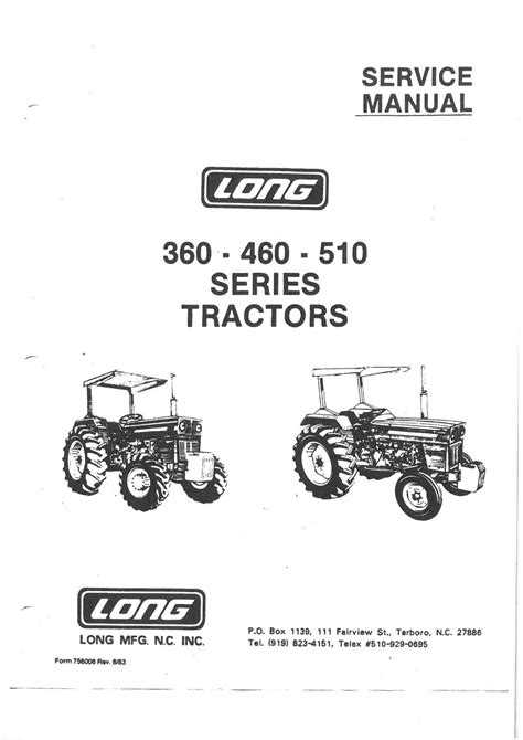 Long 360 460 510 Series Tractor Workshop Service Repair Manual 1 Download