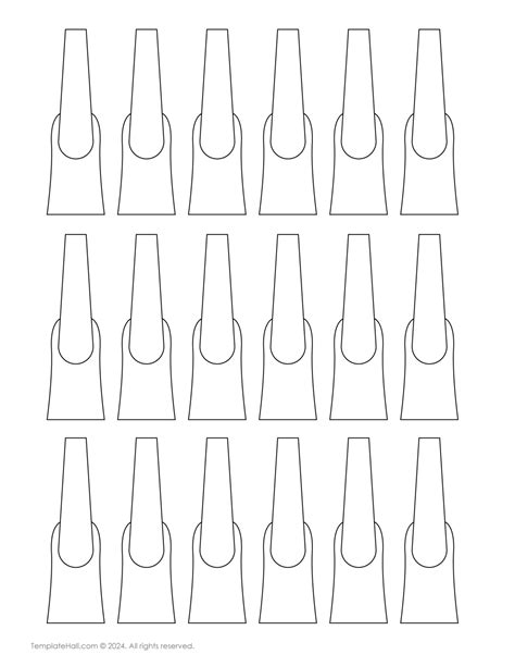 Long Coffin Nail Template