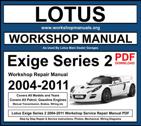 Lotus Elise Exige Service Repair Workshop Manual 1996 2004