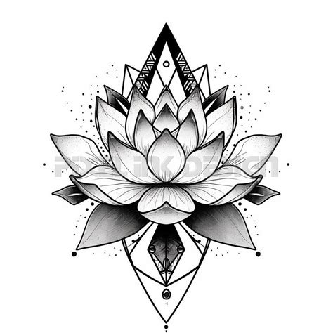Lotus Flower Tattoo Template