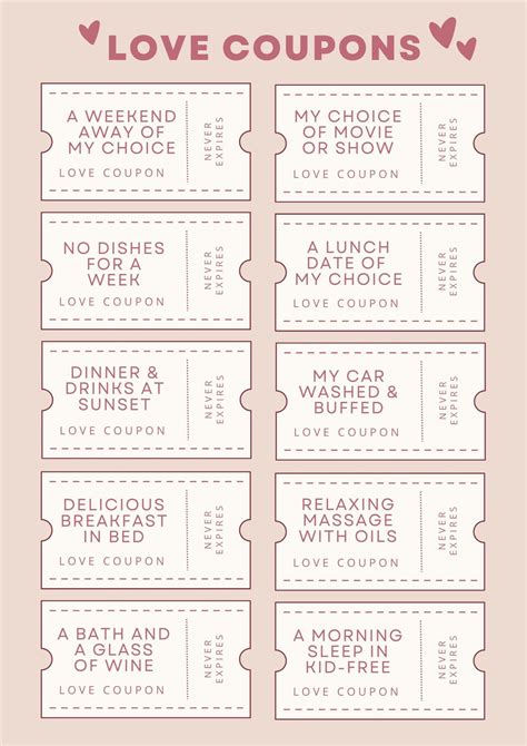 Love Coupons Printable