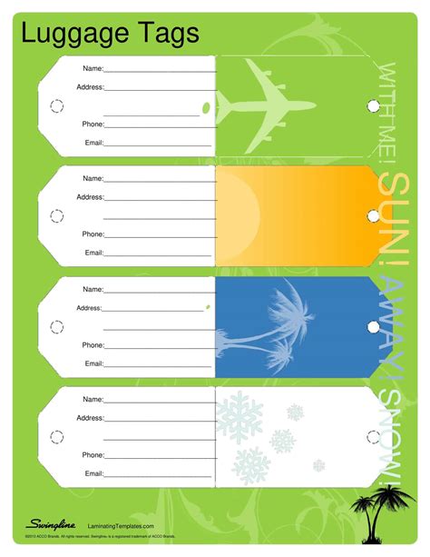 Luggage Name Tag Template