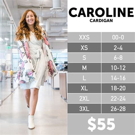 Lularoe Caroline Size Chart