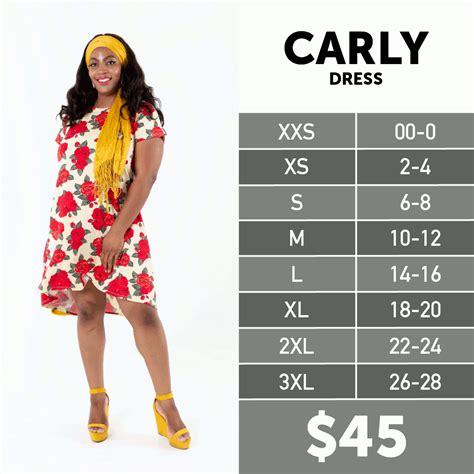 Lularoe Size Chart Carly