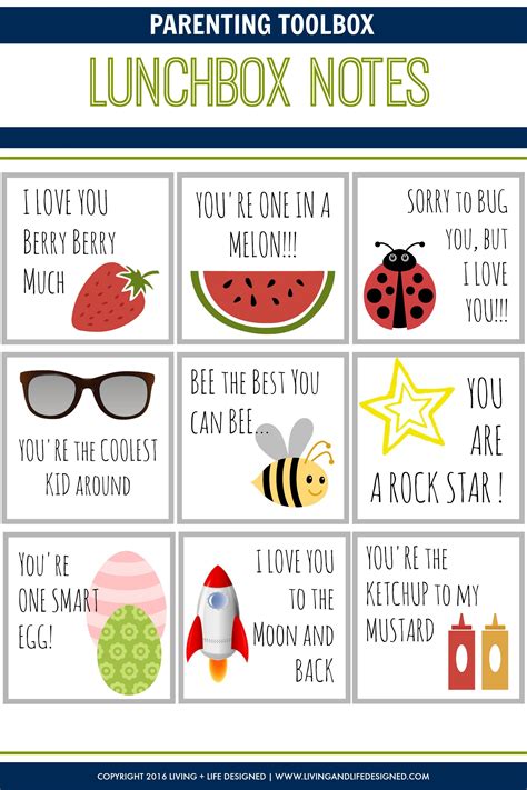 Lunch Box Printable Notes