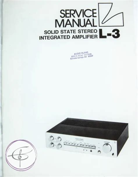 Luxman L 2 Amplifier Original Service Manual