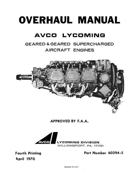 Lycoming Geared Geared Supercharged Overhaul Service Manual Download