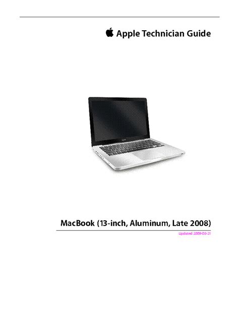Macbook 13 Inch Late 2008 Service Repair Manual