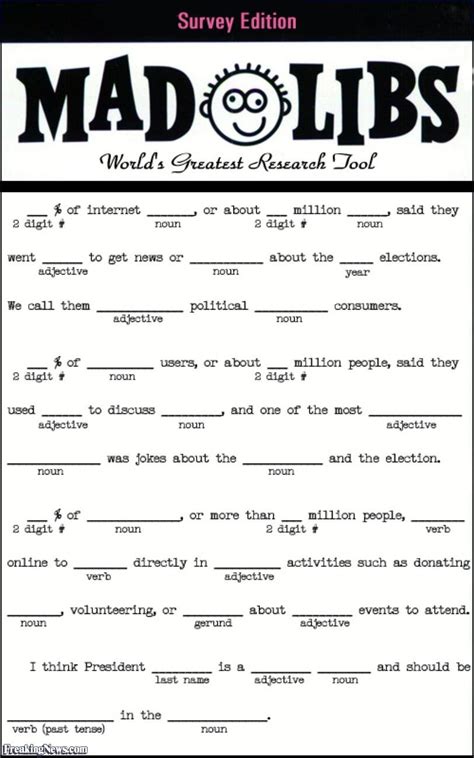 Mad Libs Printable Free Funny