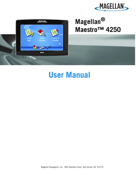 Magellan Maestro 4250 Instruction Manual