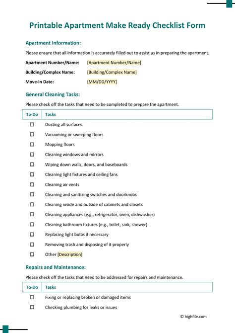 Make Ready Apartment List Pdf Book - make ready apartment list