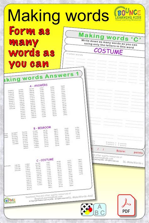 Making Words Printable