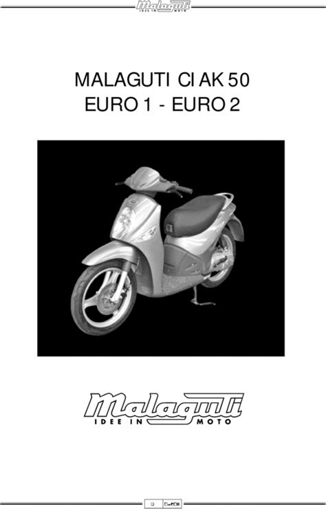 Malaguti Ciak 50 Euro 1 Euro 2 Workshop Service Manual