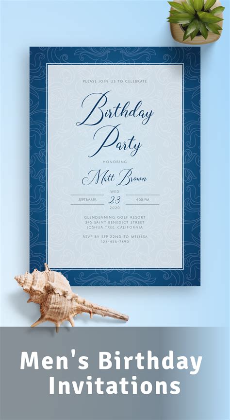 Male Birthday Invitation Templates